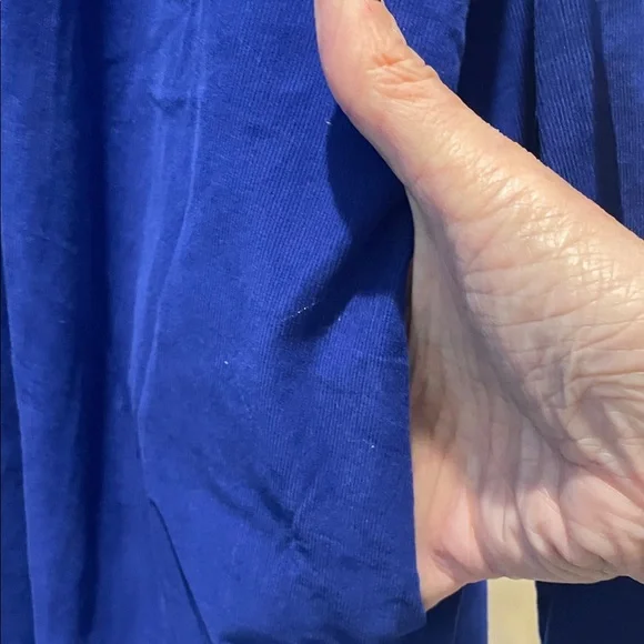 Sacrecaeur Blue micro coudoroy Long Sleeve shirt Dress(bw) - Picture 6 of 8